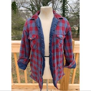 Vintage Quilted Flannel Shirt Jacket